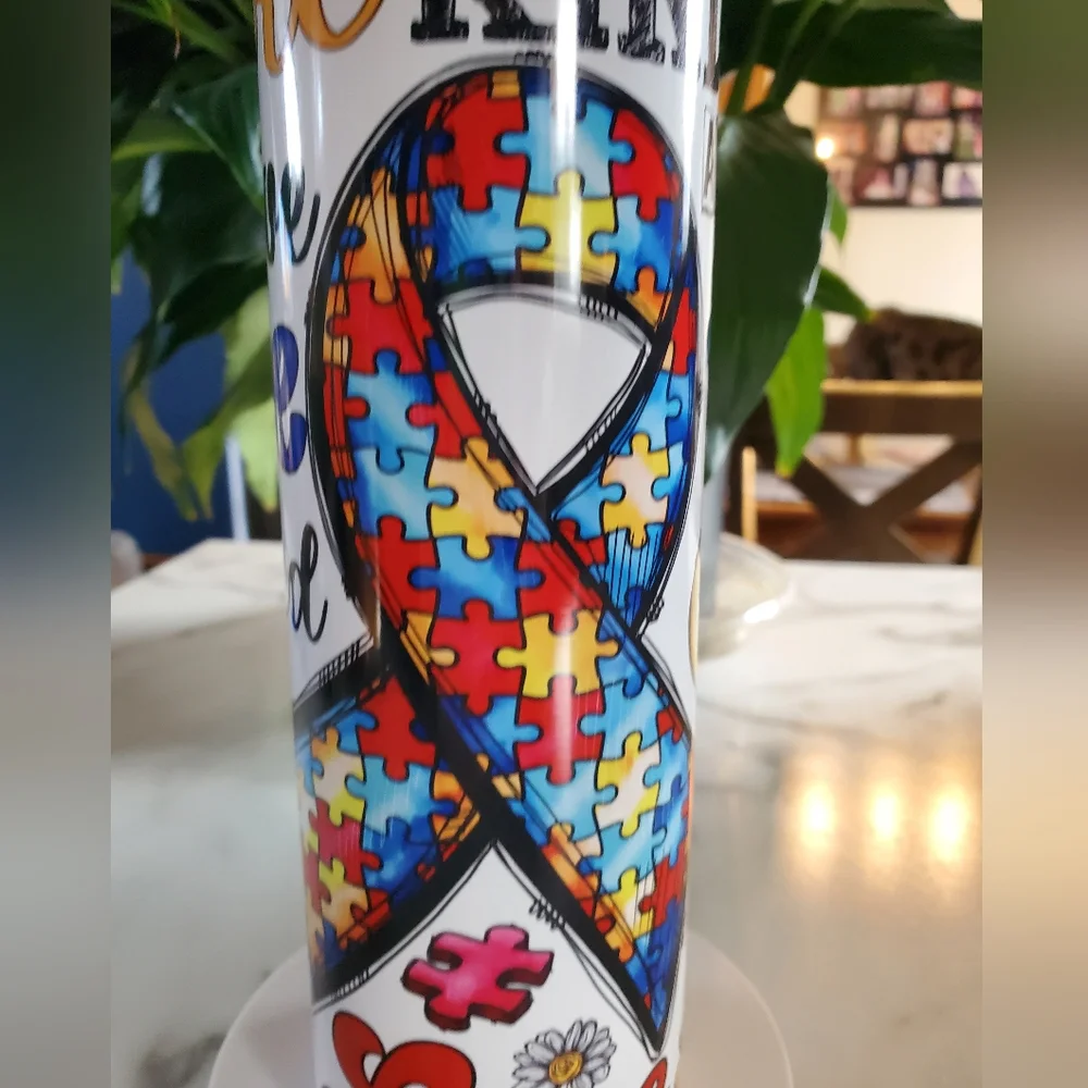 Autism Awareness inspire, KINDNESS 20oz Tumbler with duo lids 🎉sale